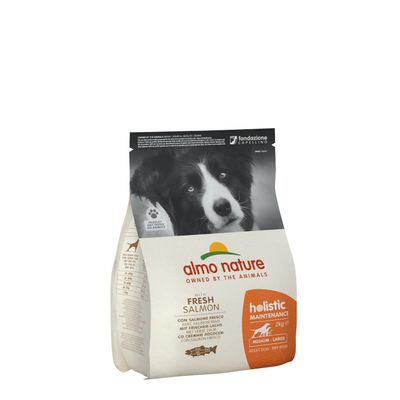 Paquet Almo Nature - Croquettes Holistic Maintenance Saumon Chien Taille Moyenne