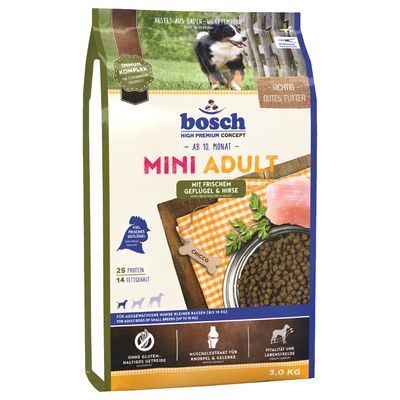 Paquet bosch Mini Adult volaille, millet pour chien