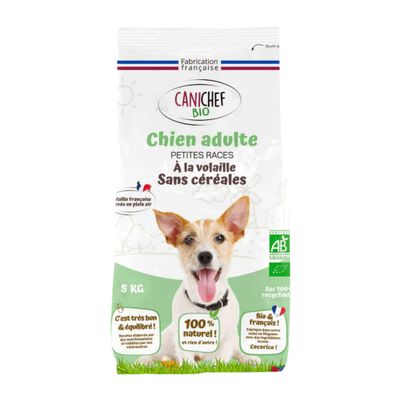 Paquet CANICHEF - Croquettes Bio Sans Céréales Volaille Chien Petite Taille