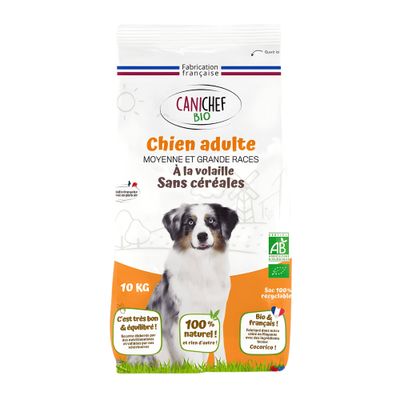Paquet CANICHEF - Croquettes Bio Sans Céréales Volaille Chien