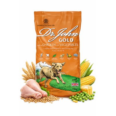 Paquet Croquettes chien adulte grande race – Dr John Gold Poulet