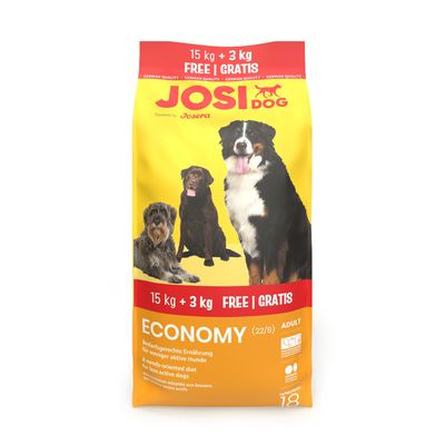 Paquet Croquettes JosiDog Economy pour chien : 15 kg + 3 kg offerts !