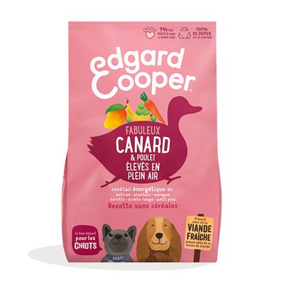 Paquet Edgard Cooper - Croquettes Sans Céréales Poulet & Canard pour Chiot