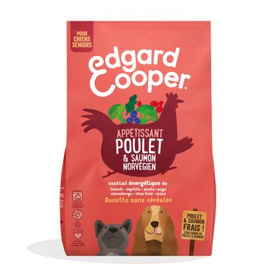 Paquet Edgard Cooper - Croquettes Sans Céréales Poulet & Saumon pour Chien Senior