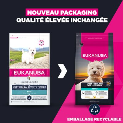Paquet Eukanuba Adult Breed Care West Highland White Terrier
