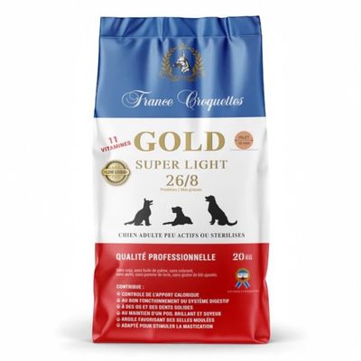 Paquet France Croquettes - Croquettes Chien Adulte Gold Super Light 26/8 low grain