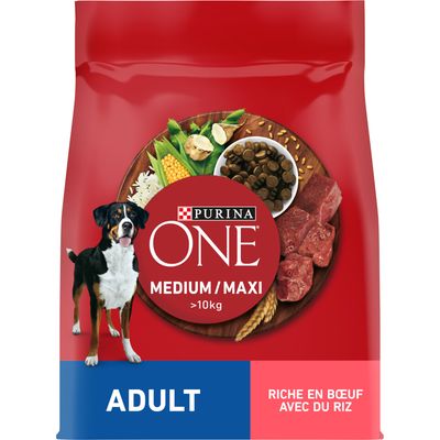 Paquet PURINA ONE Medium/Maxi Adult bœuf, riz pour chien