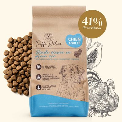 Paquet TRUFFE DÉLICE Croquettes chien adulte - Dinde élevés en plein air